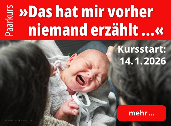 Baby weint, Eltern schauen: Paarkurs „Das hat mir vorher niemand erzählt …”